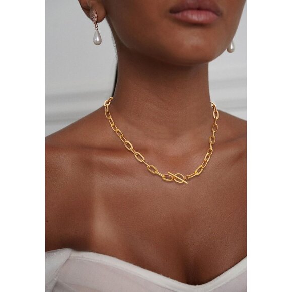 ⚡Gold Chunky Chain Necklace for Women Stylish Statement Jewelry Gift Fashion - Picture 3 of 7